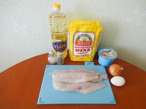 Ингредиенты для приготовления рыбы в луковом кляре