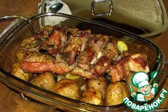 Рецепт: Свиные ребрышки с картошкой