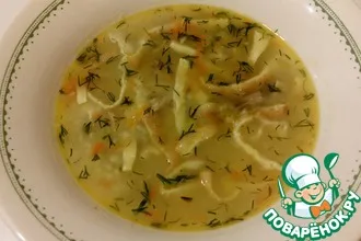 Рецепт: Суп с пшеном и яичным омлетом
