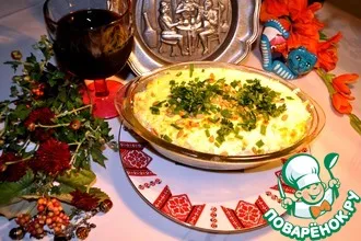 Рецепт: Болгарская запеканка с рисом, индейкой, брынзой и кефиром