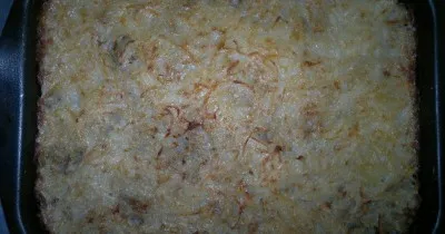 Картофельная запеканка с рыбным фаршем