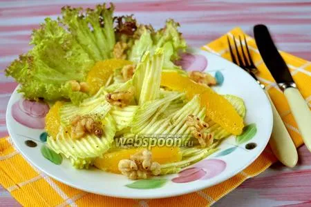 Фото рецепта Салат с кабачками и апельсинами