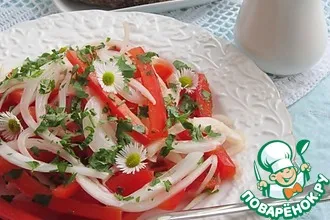 Рецепт: Два закусочных салата с маринованным луком