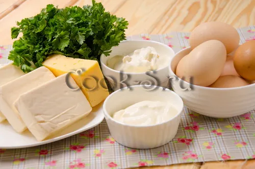 яичный рулет с сыром - ингредиенты