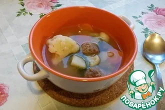 Рецепт: Лёгкий суп с фрикадельками