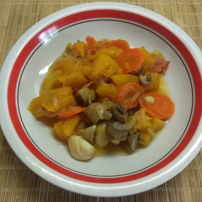 Овощное рагу из тыквы и шампиньонов - рецепт с фото