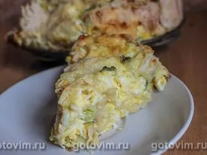 Пирог из лаваша с начинкой из сыра, зелени и вареных яиц