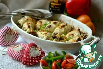 Рецепт: Запеченная фаршированная куриная грудка