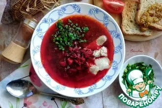 Рецепт: Куриный суп со свёклой и рисом