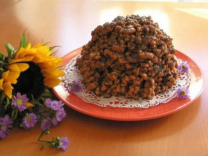 Торт из кукурузных палочек со сгущенкой