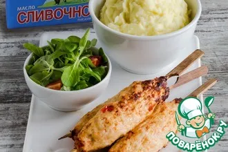 Рецепт: Люля-кебаб из курицы с цветной капустой