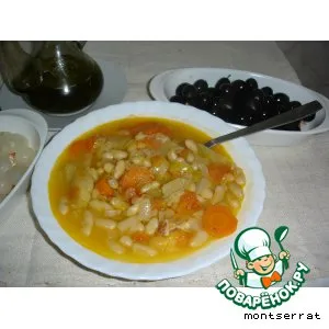 Рецепт: Греческий фасолевый суп Фассолада