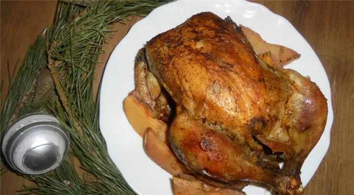 Рецепт запеченной в духовке курицы с айвой