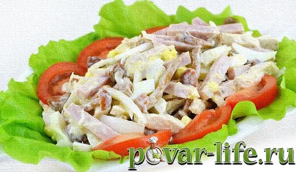 Салат мужской каприз с курицей как приготовить рецепт с фото