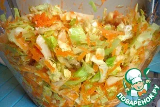 Рецепт: Салат из капусты и моркови с лимонно-медовой заправкой