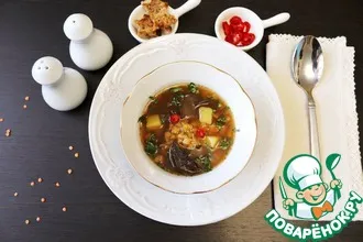 Рецепт: Суп из чечевицы с сушеными грибами