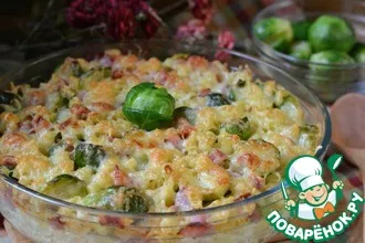 Рецепт: Запеканка с макаронами и брюссельской капустой