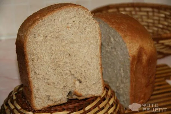 Рецепт Хлеб из цельнозерновой и пшеничной муки фото