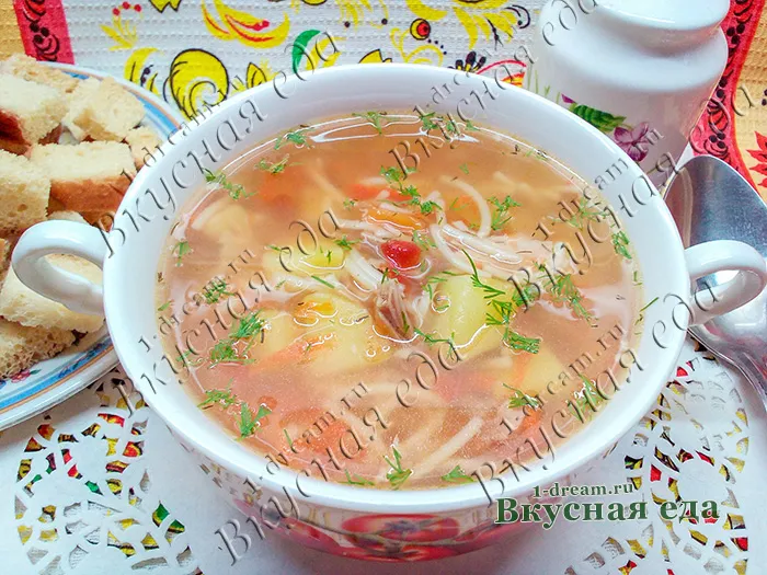 Куриный суп с лечо-рецепт с фото