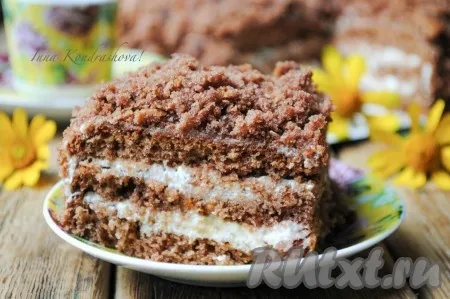 Шоколадный торт со сметанным кремом - фото шаг 1