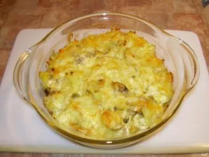 Картошка с грибами и сыром в духовке - фото шаг 7