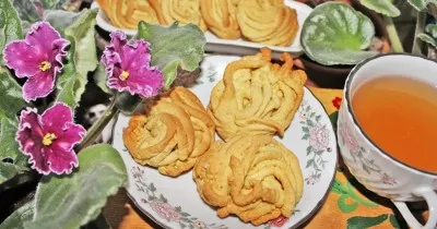 Печенье на майонезе в виде цветка