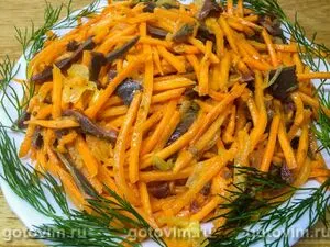 Гусиные желудки с морковкой по-корейски