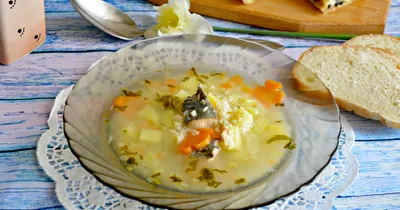 Рыбный суп из консервов с пшеном