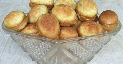 Домашнее печенье Орешки на маргарине с вареной сгущенкой