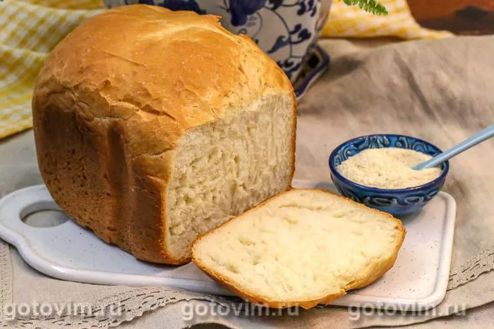 Хлеб с чесноком в хлебопечке. Фотография рецепта
