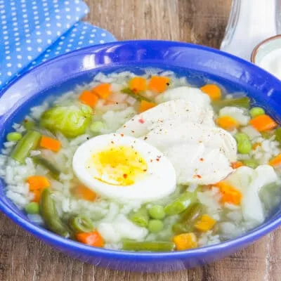 Куриный суп с овощами и рисом - рецепт с фото