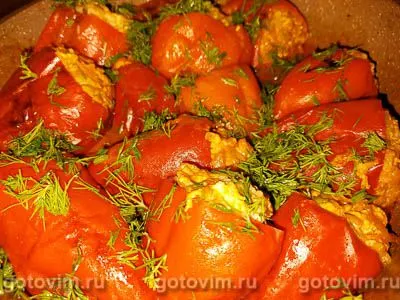 Фаршированный перец в томатно-сметанном соусе, Шаг 07