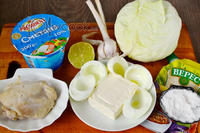 ингредиенты для приготовления салата белоснежка