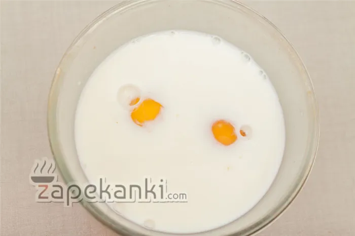 смешиваем молоко, яйца и специи