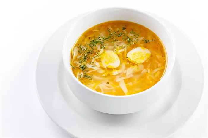 суп с яйцом и вермишелью