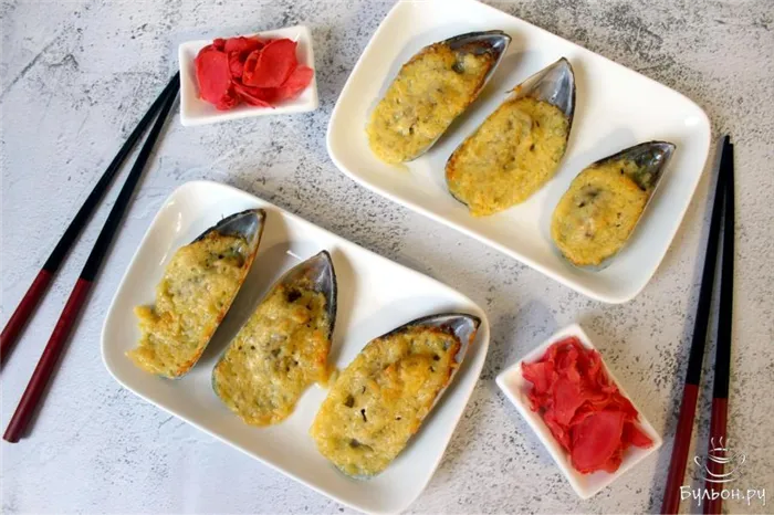 Запеченные мидии киви с сыром - пошаговый рецепт с фото