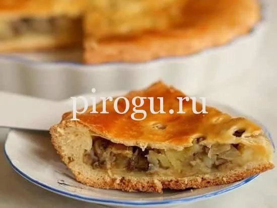 рецепт заливного пирога с грибами и картошкой