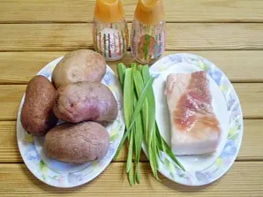 Картошка с салом и чесноком в духовке - фото шаг 1