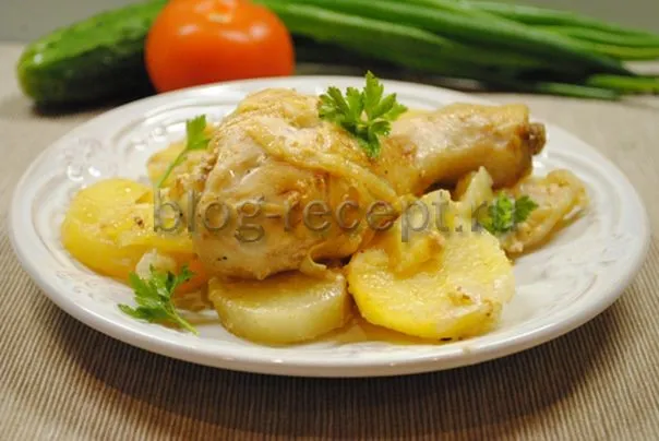 куриные голени с картошкой в духовке