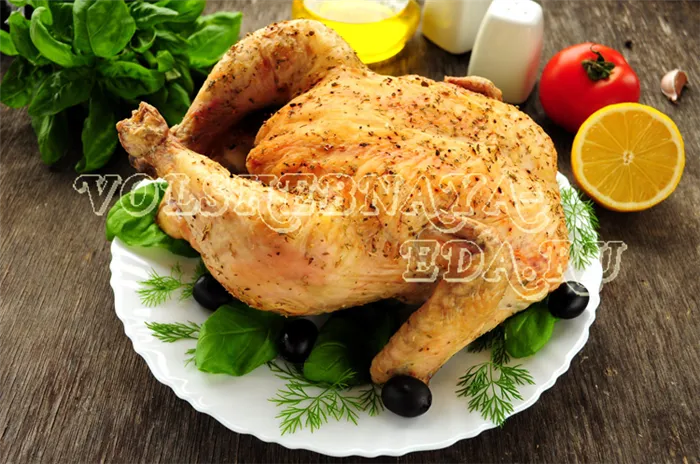 Курица, запеченная на соли