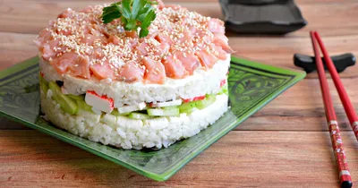 Суши торт салат