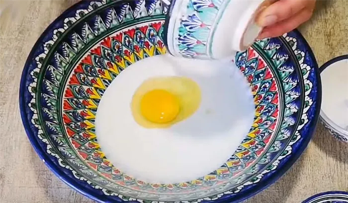 кефир с яйцом для лепешек чуду
