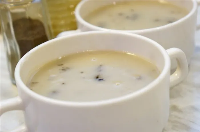 Сливочный суп с грибами вешенками