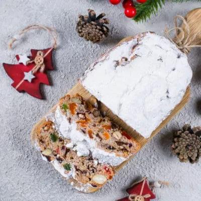 Рождественский кекс «Штоллен» с сухофруктами и орехами - рецепт с фото
