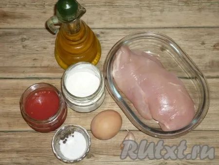 Ингредиенты для приготовления куриного филе в томатном соусе