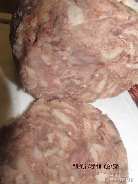 прессованное мясо в разрезе