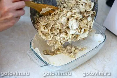 Рваный пирог из лаваша с мясом и сыром, Шаг 07