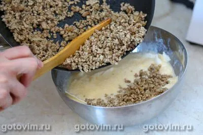 Рваный пирог из лаваша с мясом и сыром, Шаг 05