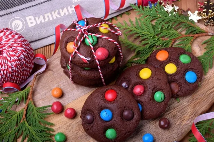 шоколадное печенье с M&M`s