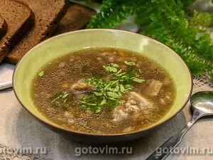 Шотландский суп с белыми грибами и перловкой